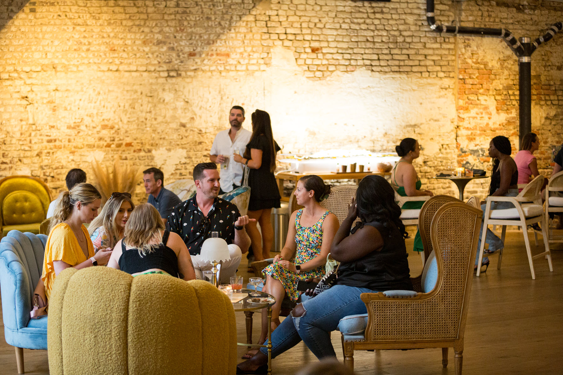 people seated in a dining area