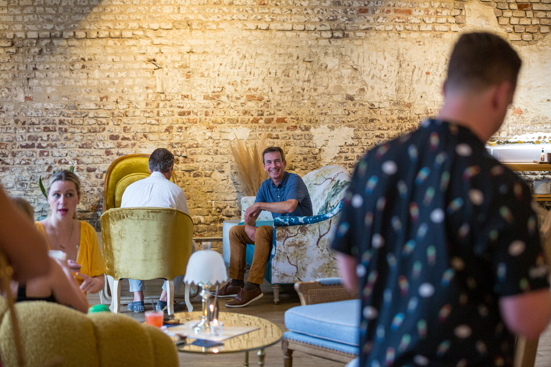 people seated in a dining area